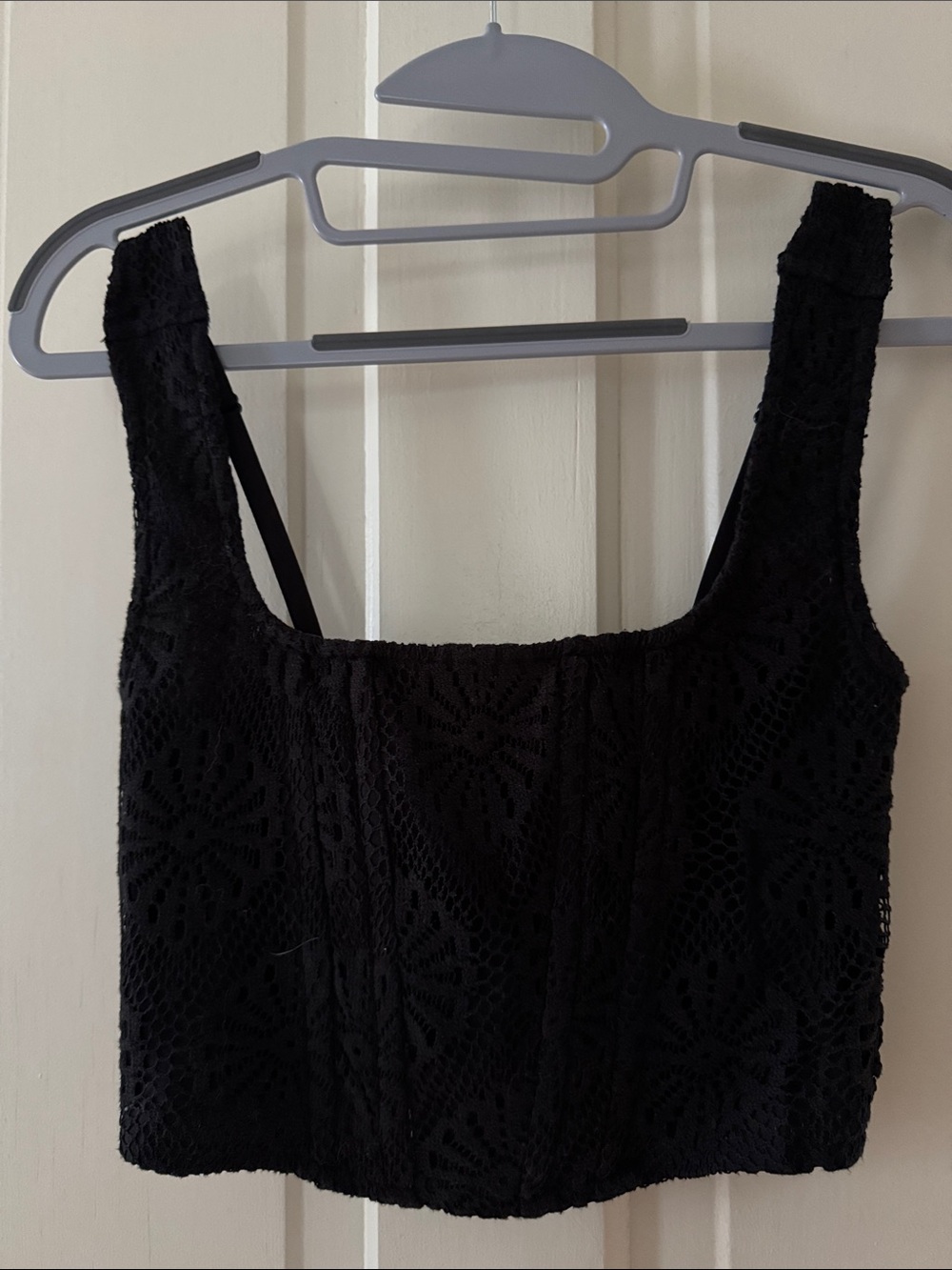 American Eagle Outfitters Black Lace Crop Top